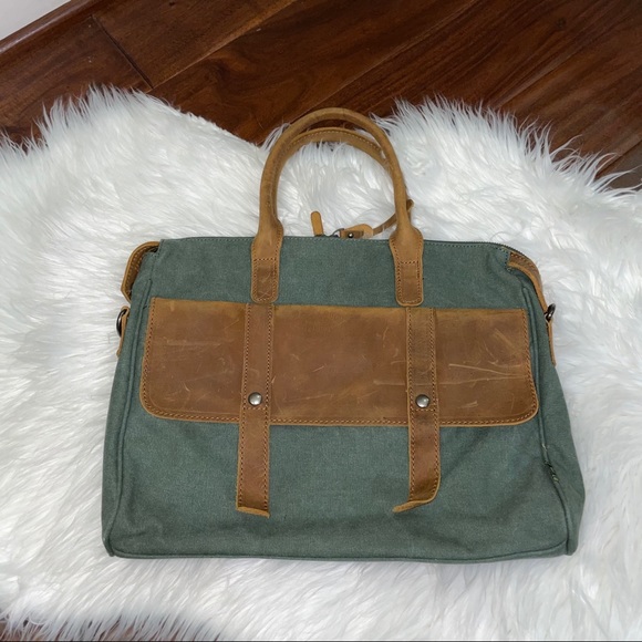 tsd brand Handbags - TSD Brand Tote Bag Satchel Green and Brown
